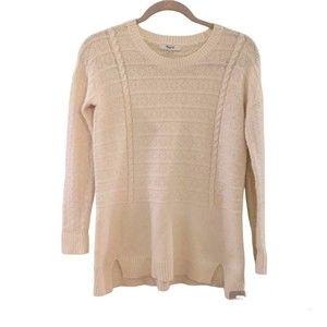 MADEWELL Texture-play Cream Wool Blend pullover sweater. Size XXS